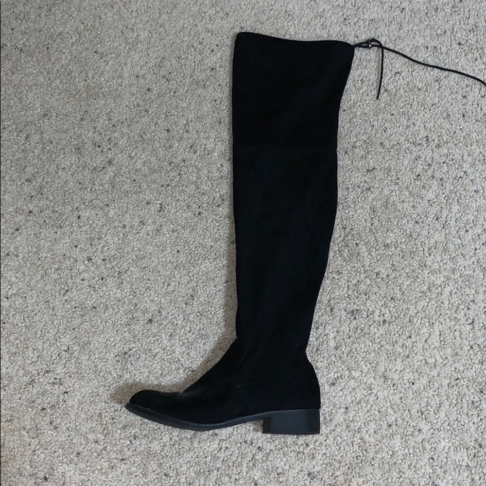 Black thigh high boots